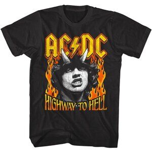 ACDC Highway To Hell Fire Flames Classic Rock Concert Tour Music T-Shirt 73